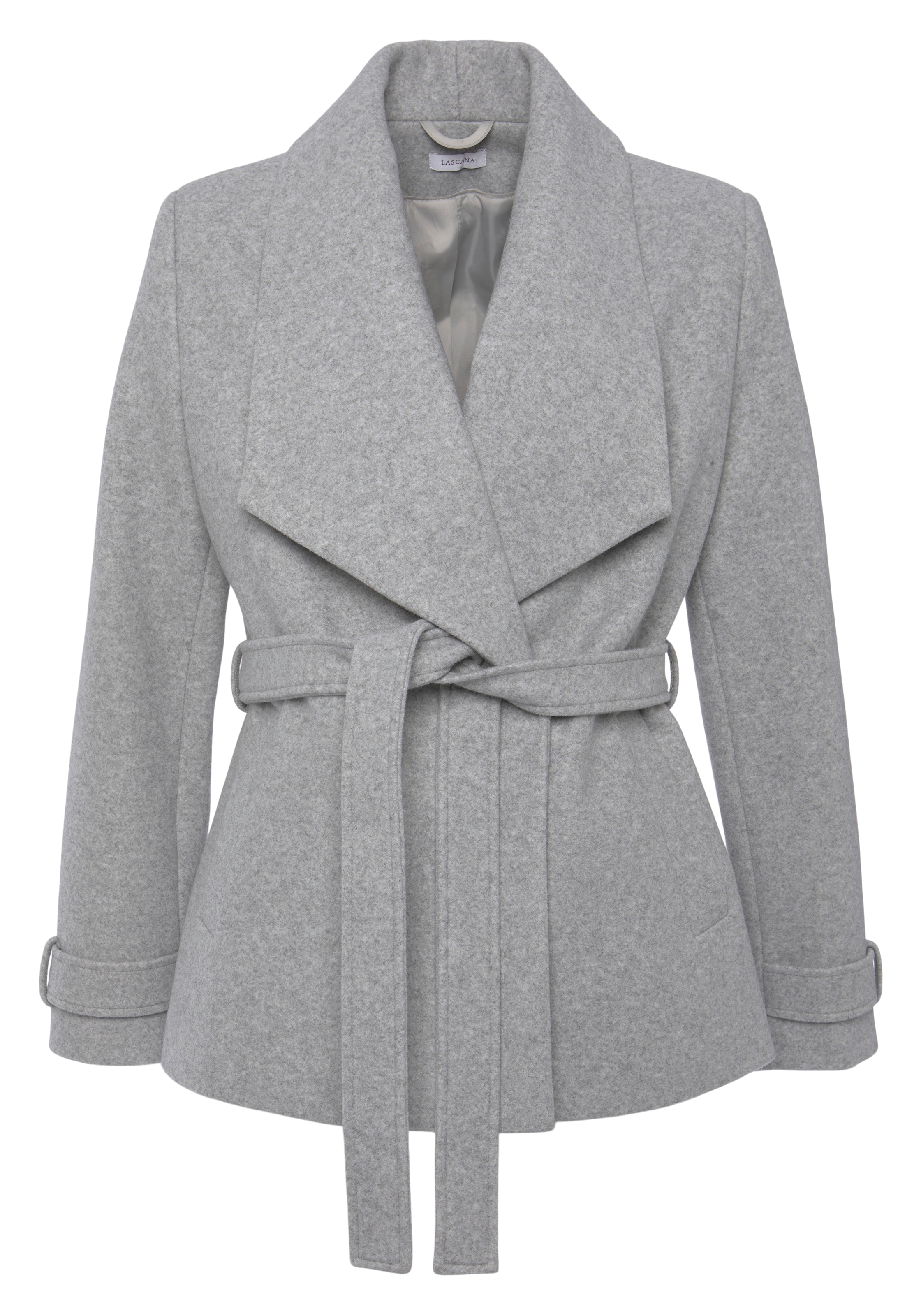 LASCANA Φθινοπωρινό και ανοιξιάτικο μπουφάν σε γκρι: μπροστά