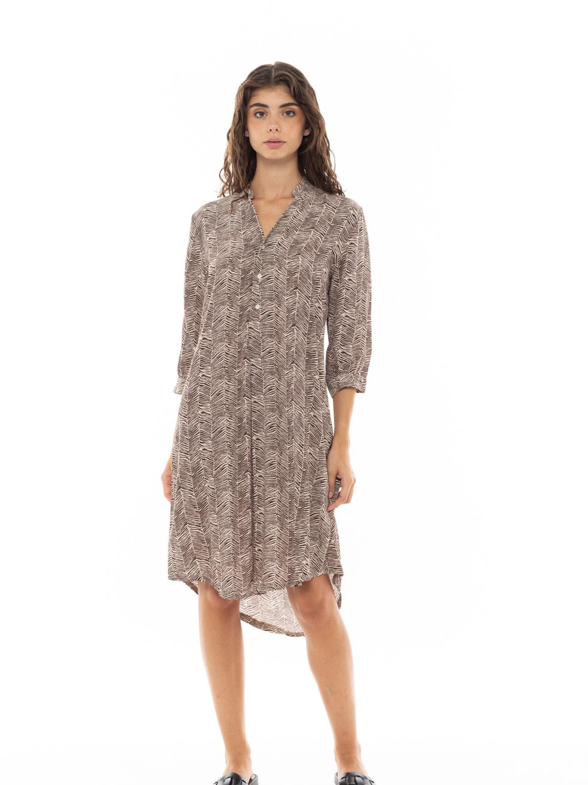Pink Label Shirt Dress 'AFRICA' in Brown: front