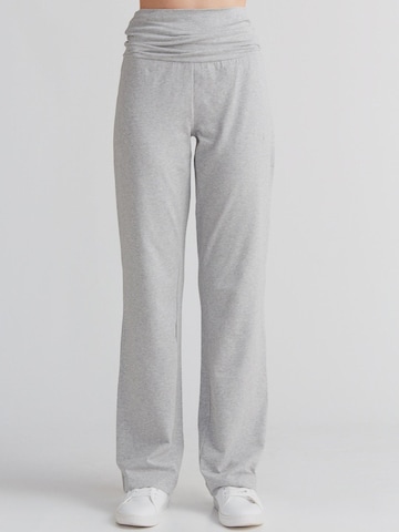 Leela COTTON Wide leg Pants 'Damen Bio-Baumwoll Komforthose' in Grey: front