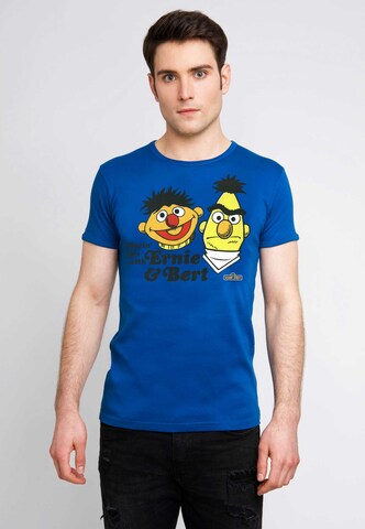 LOGOSHIRT Shirt 'Ernie und Bert' in Blue: front