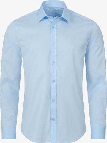 Indumentum Slim fit Button Up Shirt in Blue: front