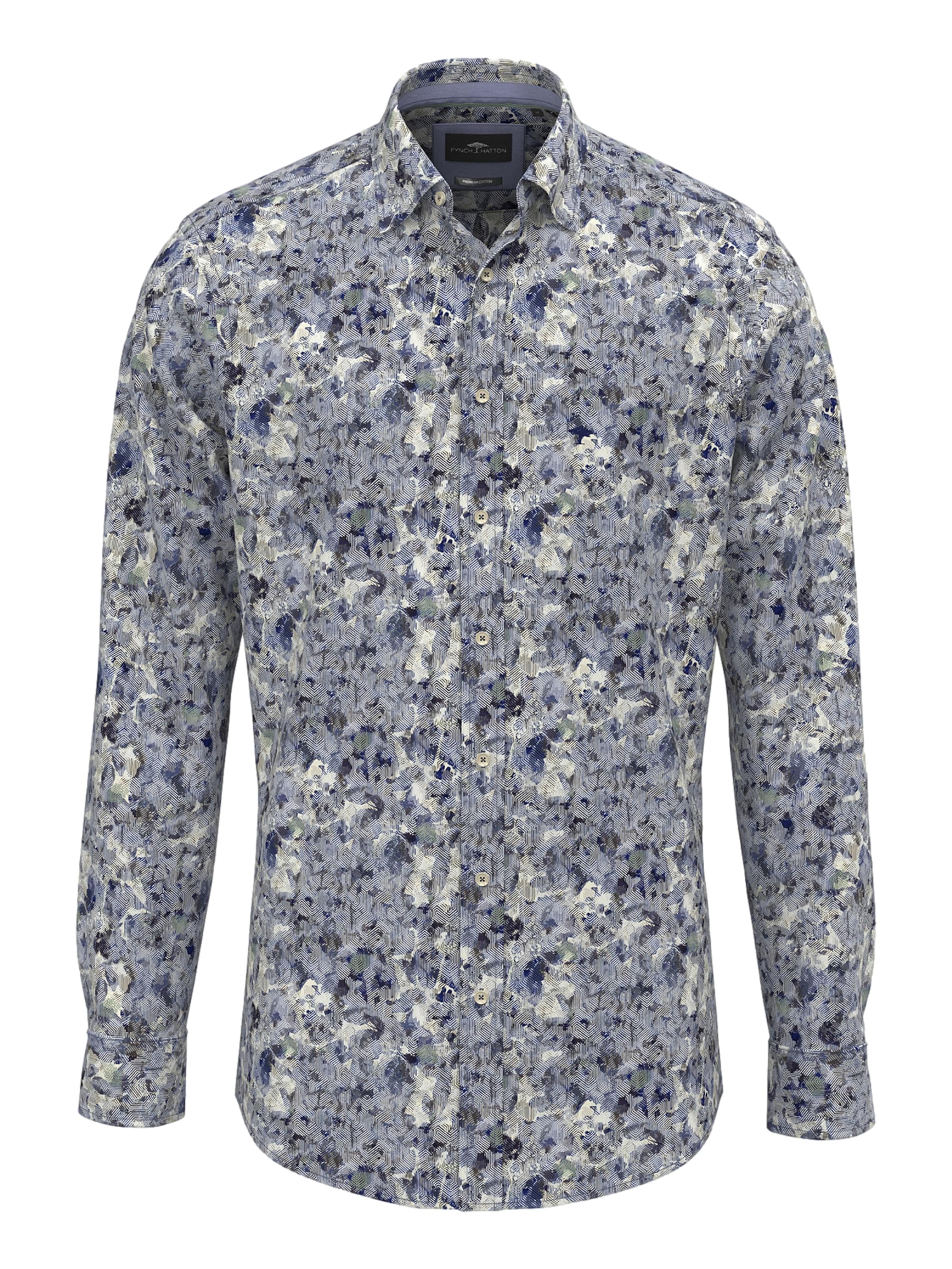 FYNCH-HATTON Chemise en bleu marine / bleu fumé / gris / blanc cassé, Vue avec produit