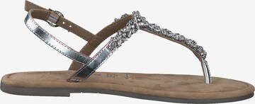 TAMARIS T-Bar Sandals in Silver