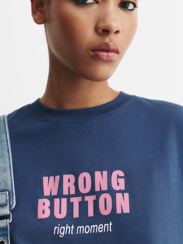 Maglietta 'TELEFONO' di Pull&Bear in blu