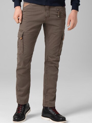 TIMEZONE Skinny Cargo Pants 'Regular RogerTZ' in Grey: front
