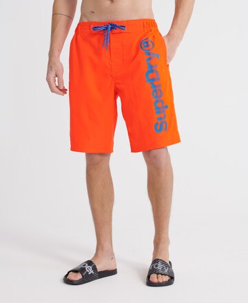 Superdry Skinny Board Shorts in Orange: front