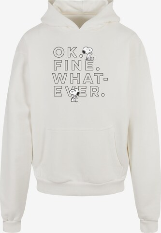 Merchcode Sweatshirt 'Peanuts - Ok Fine Whatever' in Weiß: predná strana