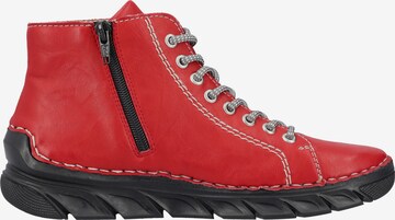 Rieker Lace-Up Ankle Boots '55020' in Red