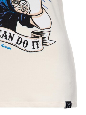 Queen Kerosin Shirt 'We can do it' in Beige