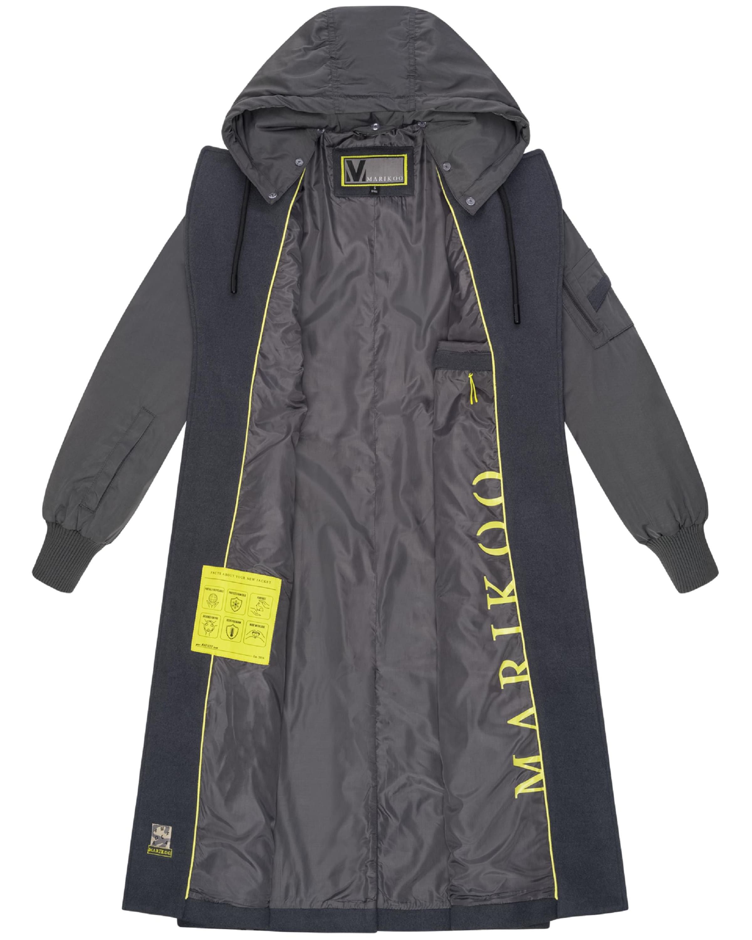 MARIKOO Prechodný kabát 'Tjadee 16' - Sivá