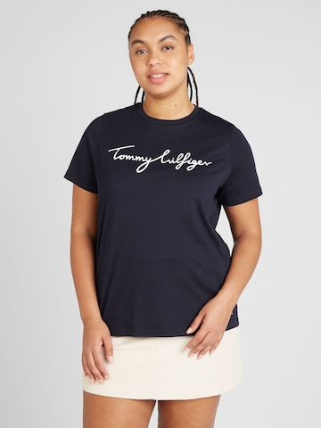 Tommy Hilfiger Curve T-shirt i blå: framsida