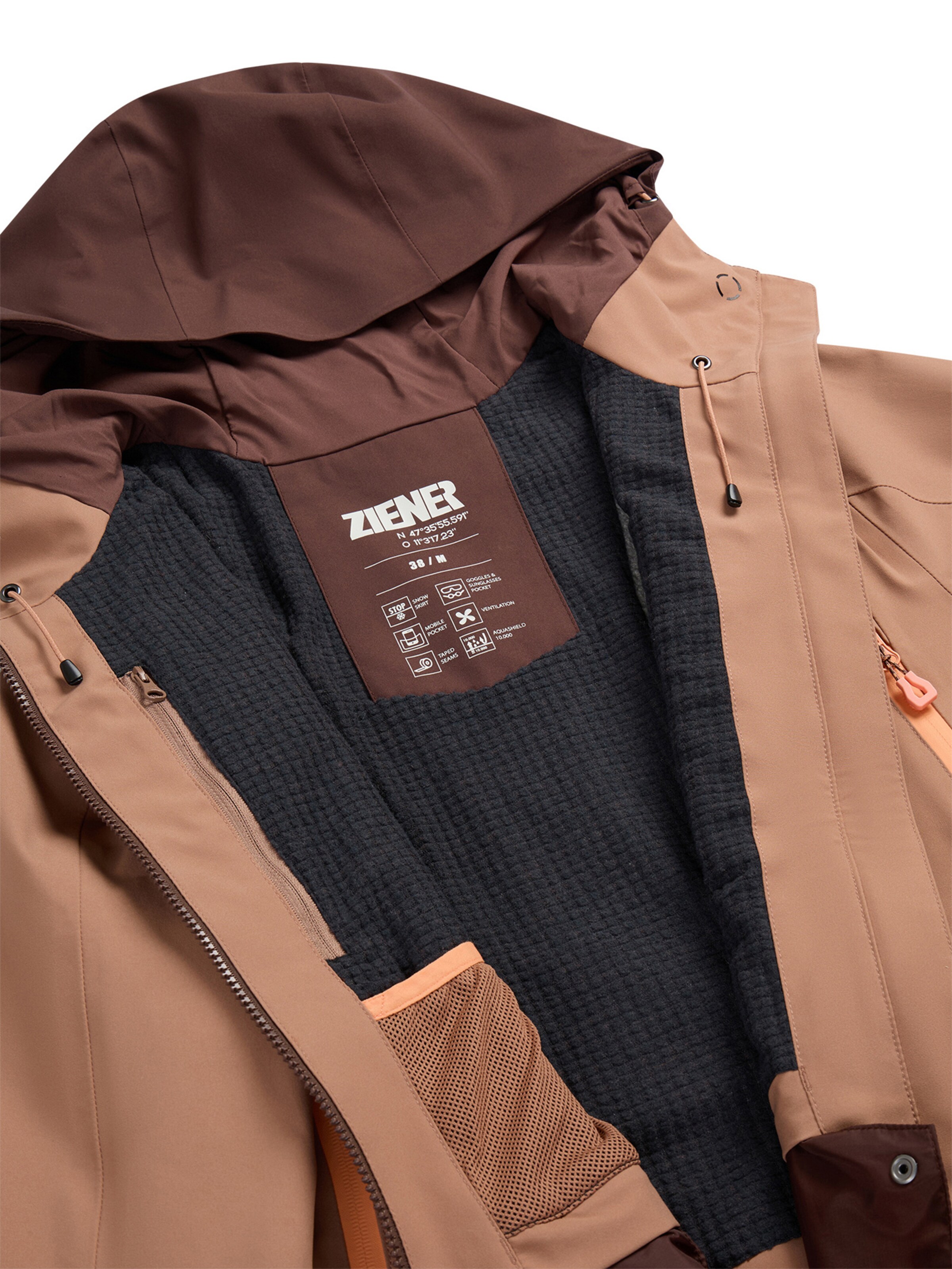 ZIENER Outdoor Jacket in Brown