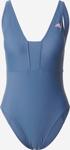 ADIDAS SPORTSWEAR Bustier Sportbadeanzug 'Iconisea 3-Stripes' in Blau: predná strana