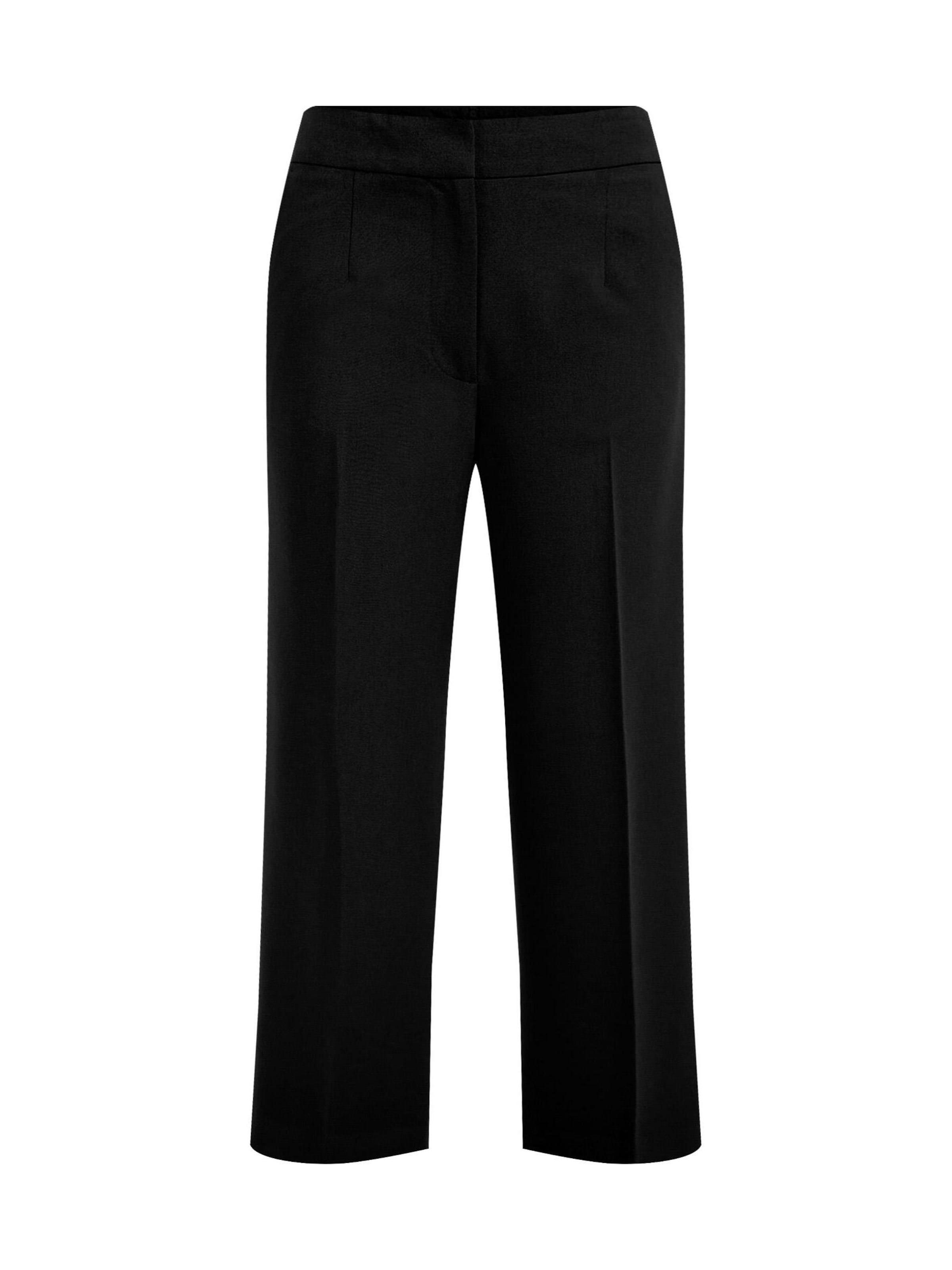 juoda WE Fashion Plačios klešnės Kelnės su kantu: priekis