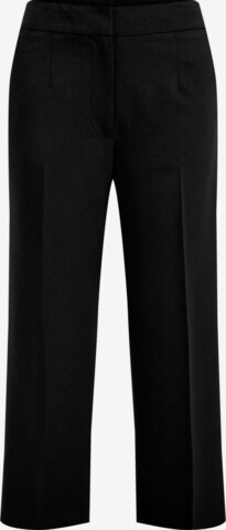 WE Fashion Wide leg Pleated Pants in Black: front