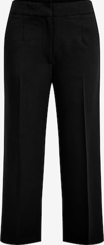 WE Fashion Wide leg Trousers with creases in Black: front