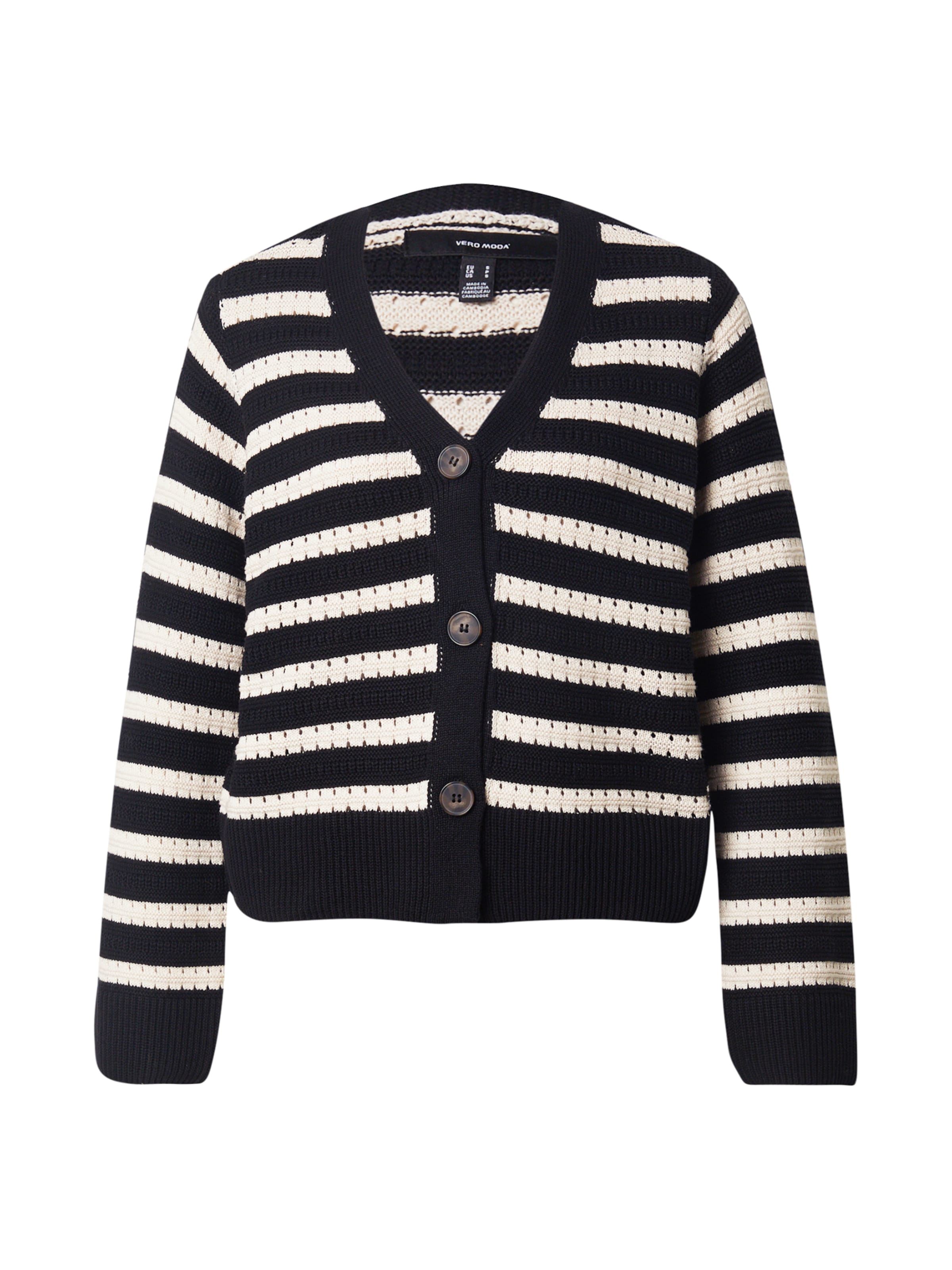 VERO MODA Knit Cardigan 'VMCALLA' in Black: front
