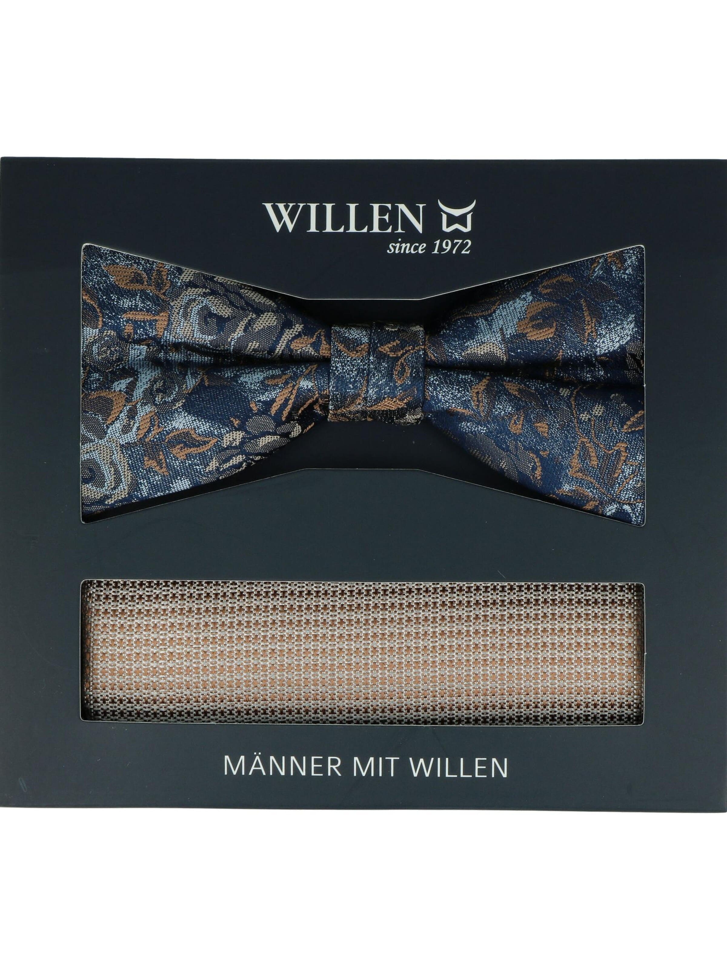 WILLEN Bow Tie 'Set Floral/ Uni' in Beige