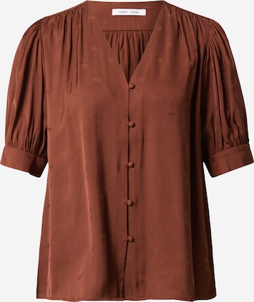 Samsøe Samsøe - Blusa 'JETTA' en marrón: frente