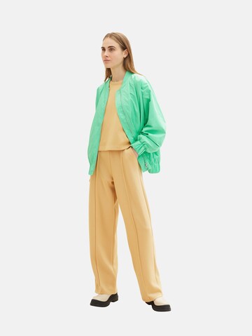 TOM TAILOR DENIM Loose fit Trousers with creases in Brown