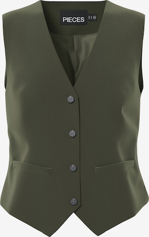 PIECES Gilet 'PCBOZZY' in Groen: voorkant