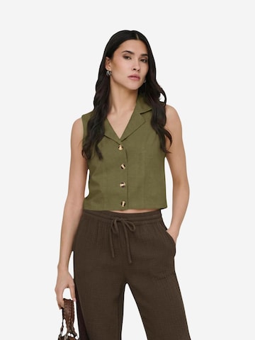 Gilet 'Jdymilan Linen S/L Waistcoat Tlr 15366390' di Jaqueline de Yong in verde: frontale