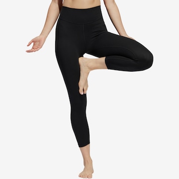 ADIDAS SPORTSWEAR Skinny Workout Pants 'Studio' in Black: front