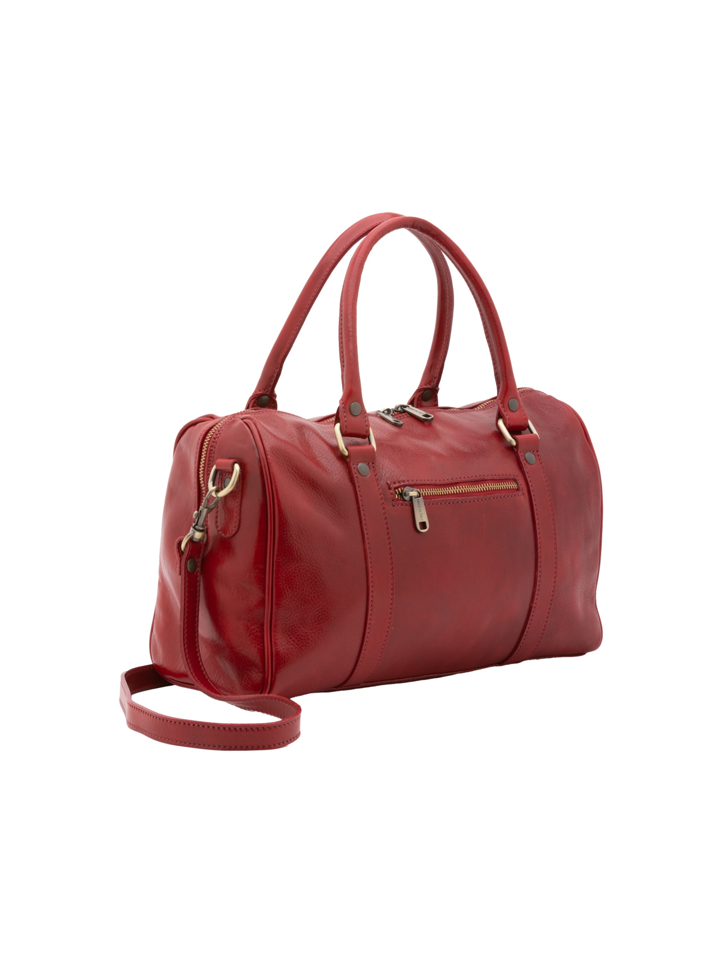 Borsa da viaggio 'Borsa a Bauletto Donna Pelle Vacchetta - Tracolla Rimovibile' di I Fratelli in rosso