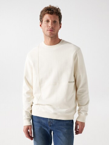 Salsa Jeans Sweatshirt in Wit: voorkant