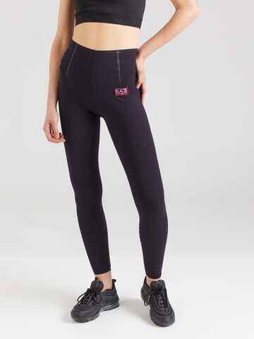 EA7 Emporio Armani Skinny Sportovní kalhoty – černá: přední strana