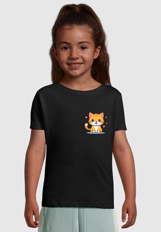 Maglietta 'Cute Cat' di Merchcode in nero: frontale