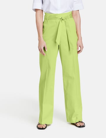 GERRY WEBER Regular Trousers with creases in Green: front