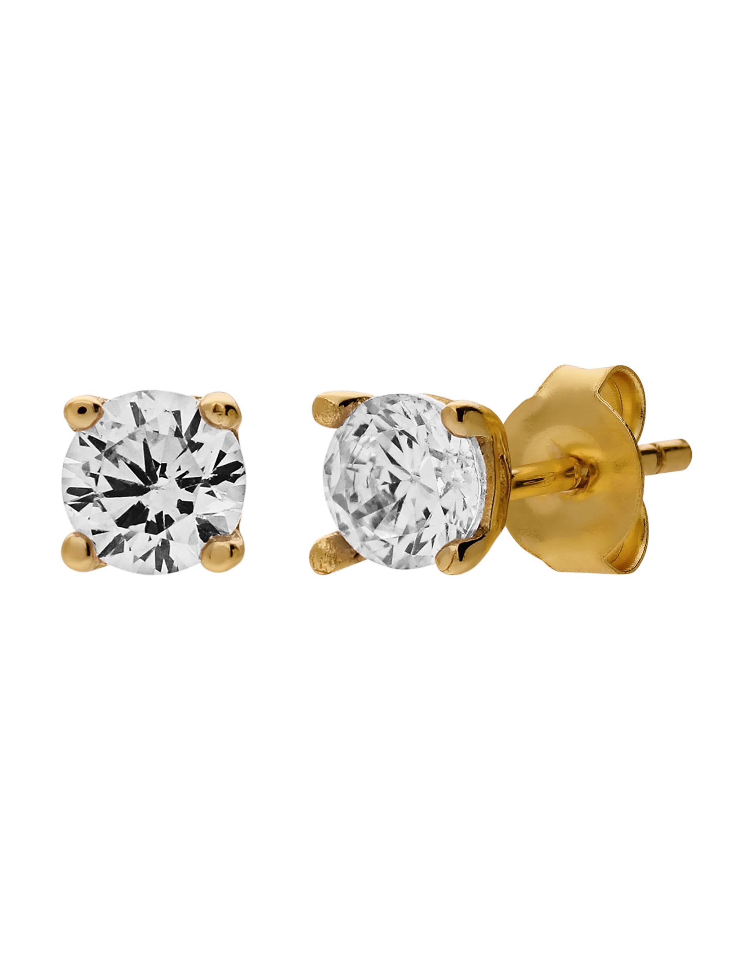 Boucles d'oreilles Lucardi en or : devant