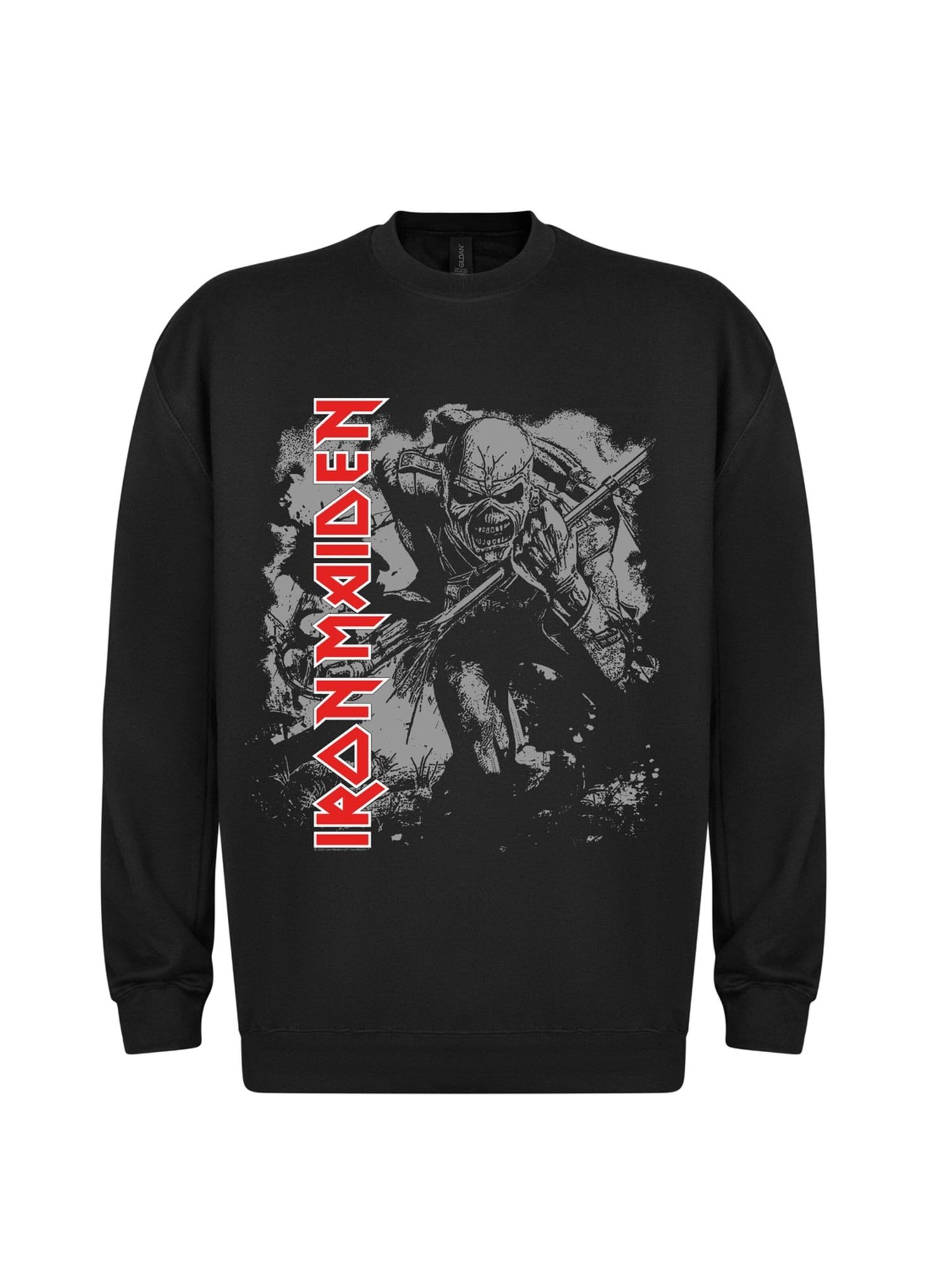 Iron Maiden Sweatshirt 'Iron Maiden Trooper watermark  Sweatshirt' in Black: front