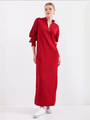 Bigdart Gebreide jurk in Rood