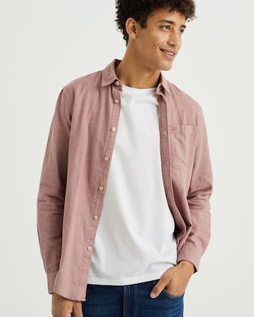 WE Fashion Regular fit Overhemd in Roze: voorkant