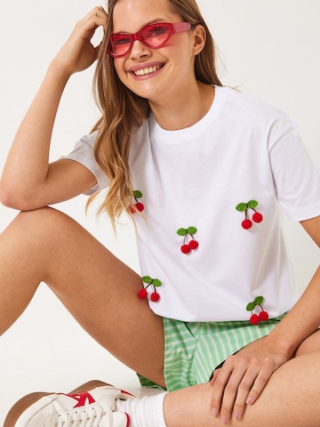 T-shirt Bianco Lucci en blanc