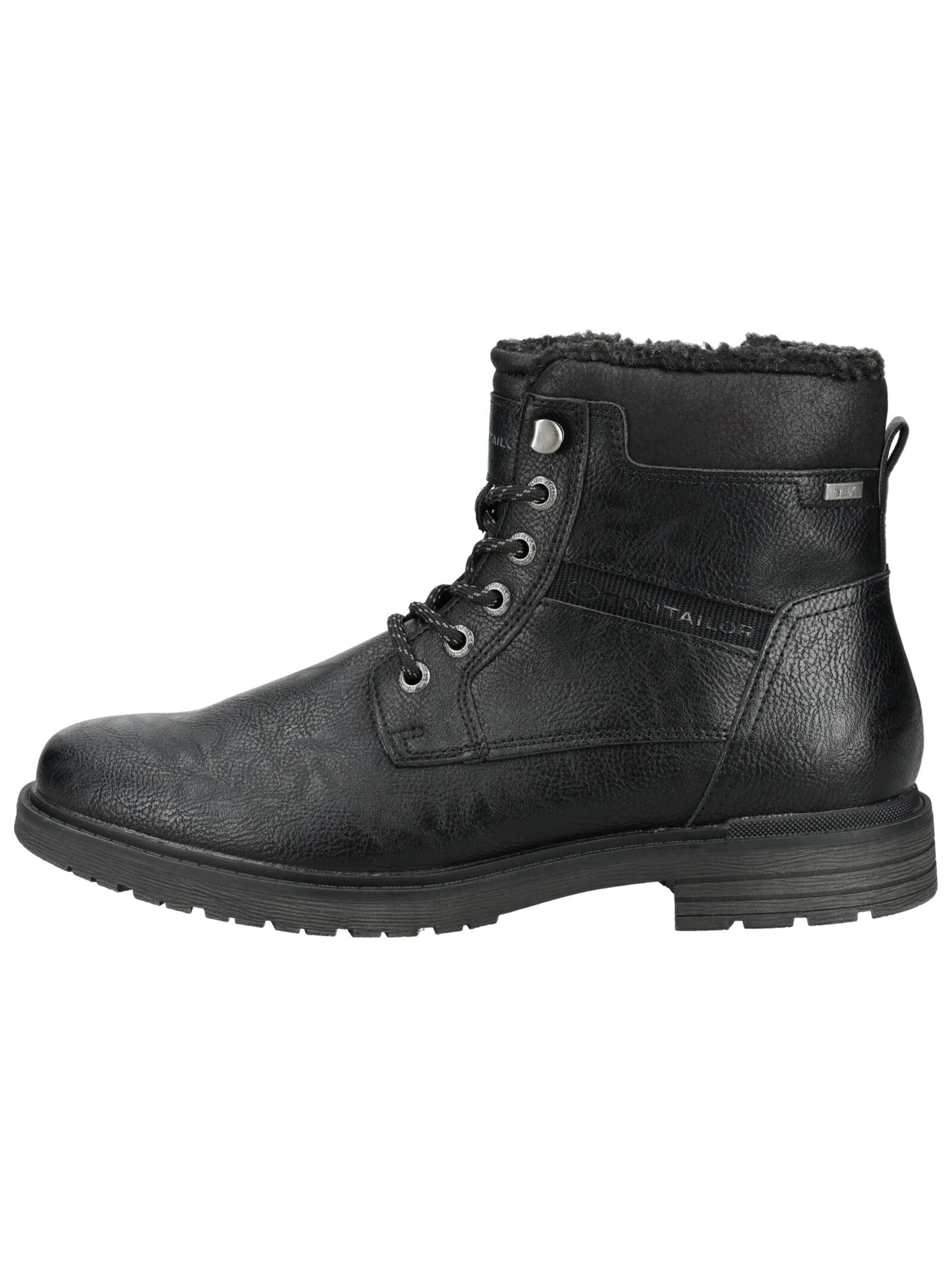 TOM TAILOR Lace-Up Boots in Black