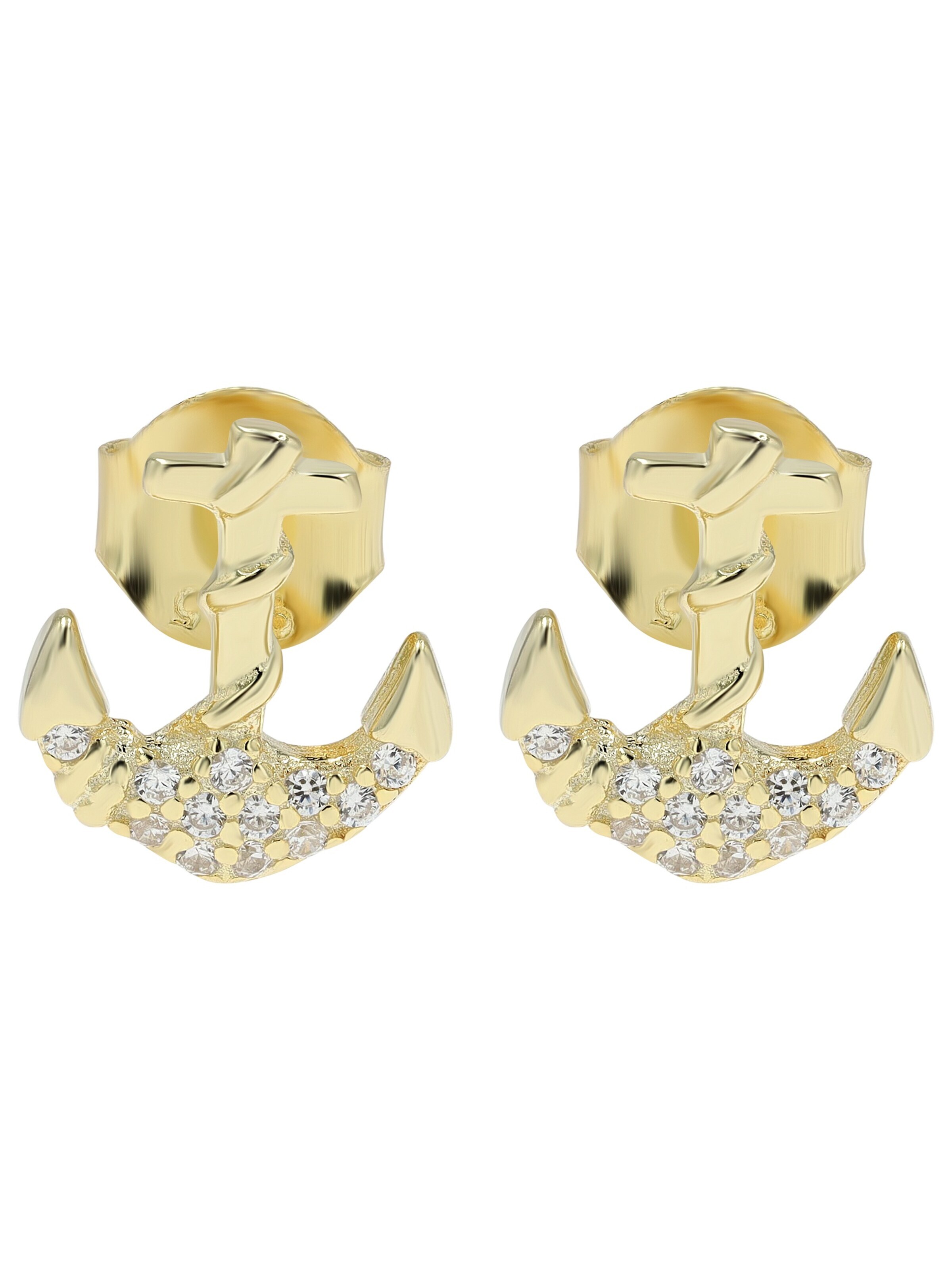 Akzent Earrings '"Anke" aus 925 Sterlingsilber, rhodiniert, langlebig' in Gold: front