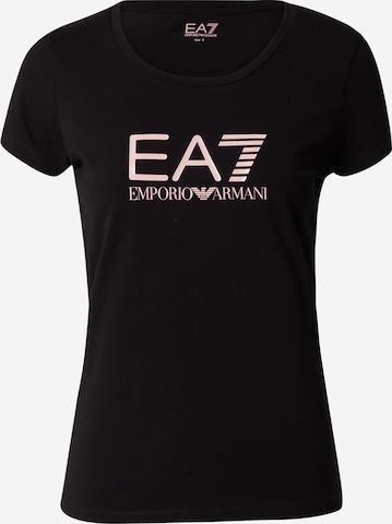 melns EA7 Emporio Armani T-Krekls: no priekšpuses