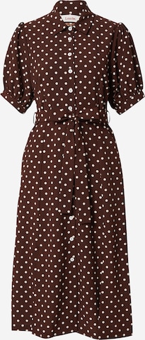 Louche Shirt Dress in Brown: front