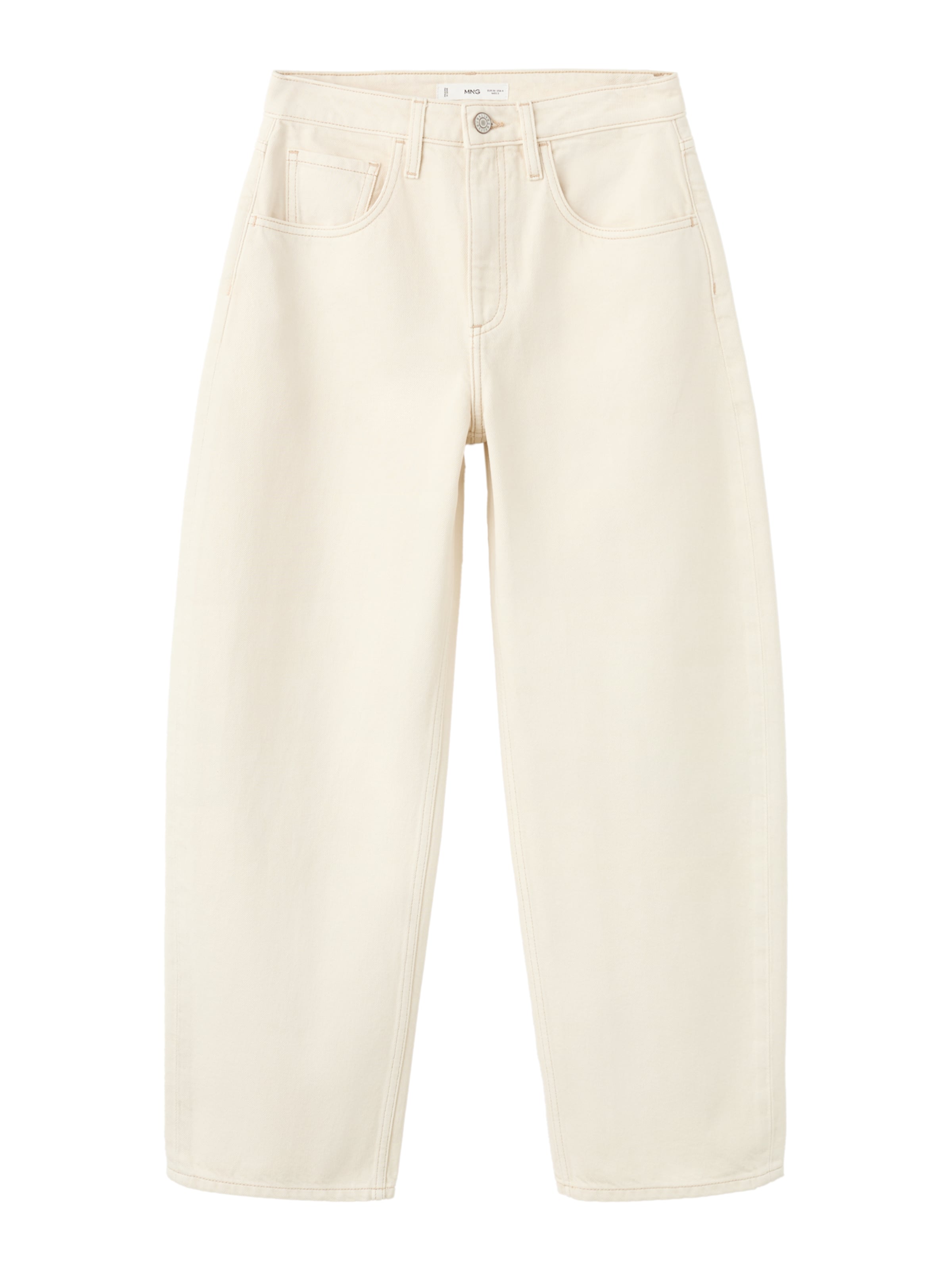 Barrel Jean 'BET' MANGO en blanc : devant