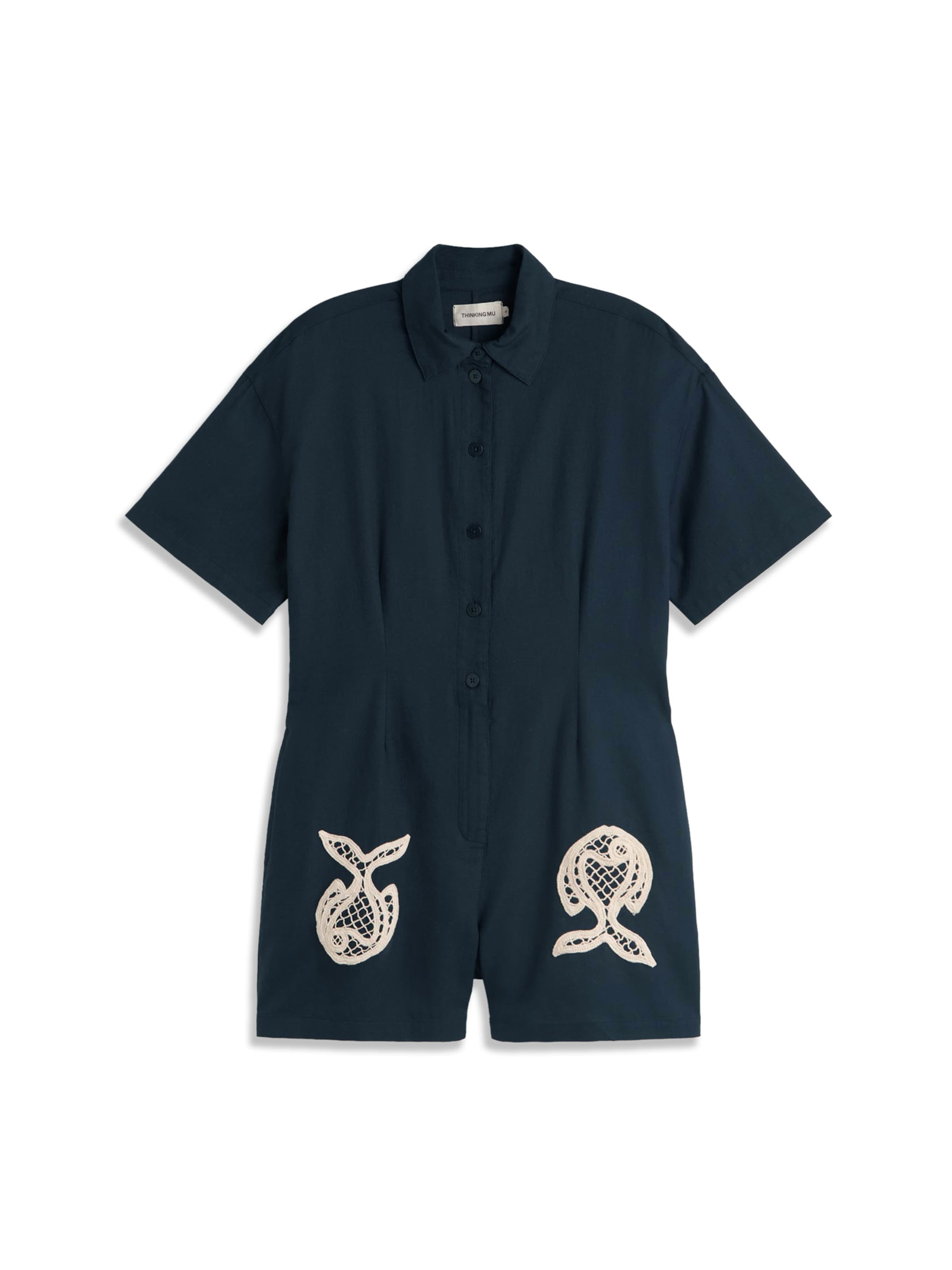 Thinking MU Jumpsuit ' ROBERTA ' in Blau: Vorderseite