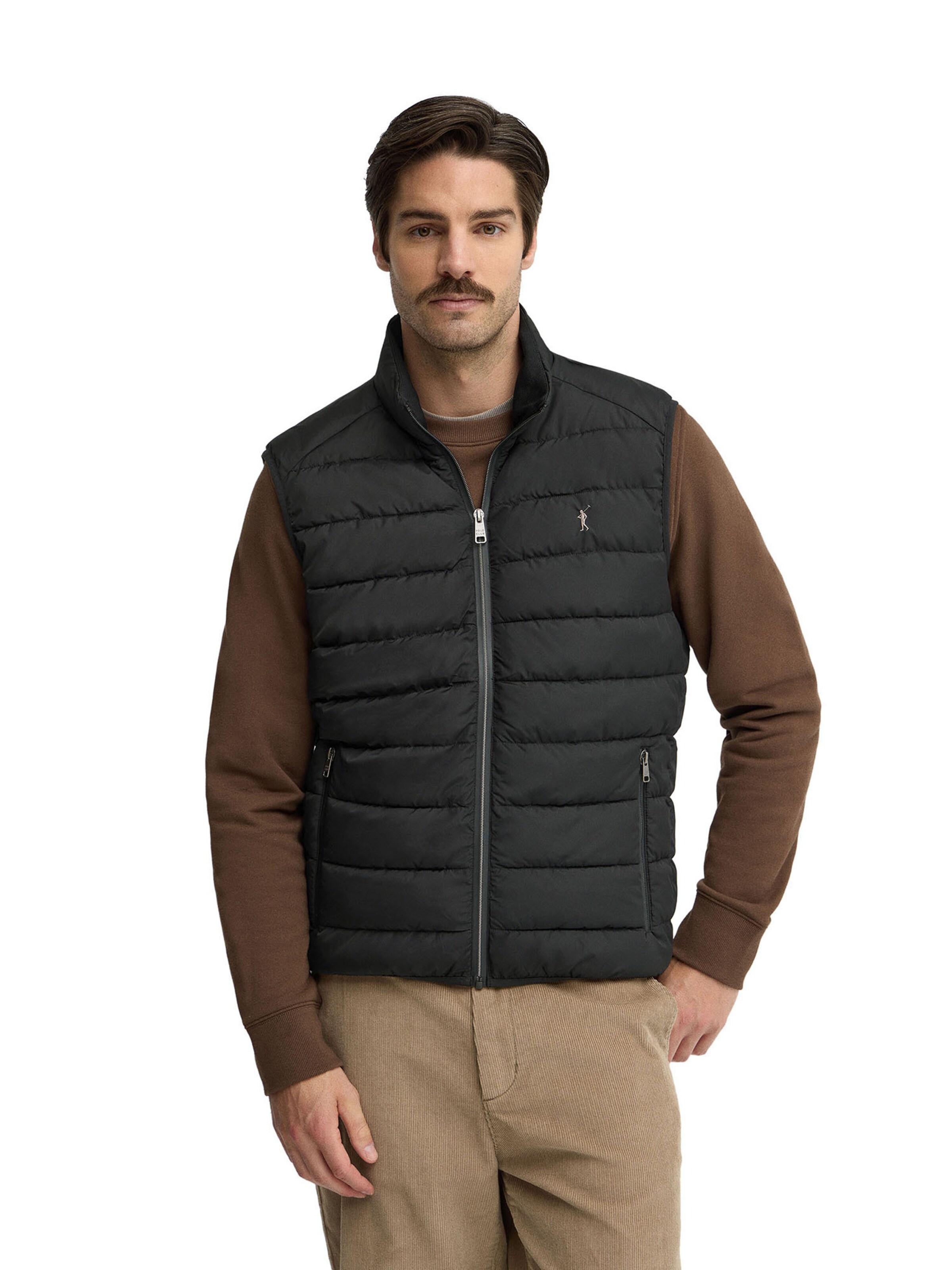 Polo Club Vest in Black: front