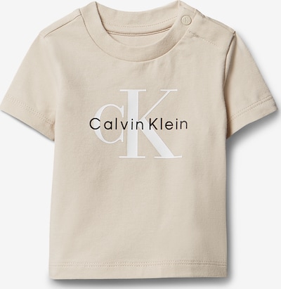 56 dydžio Marškinėliai iš Calvin Klein Jeans, spalva – smėlio spalva / juoda / balta, Prekių apžvalga