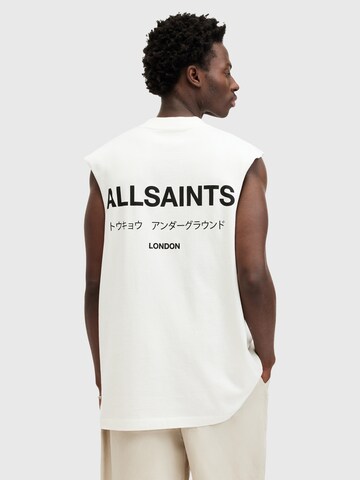 Tricou 'UNDERGROUND' de la AllSaints pe alb: față