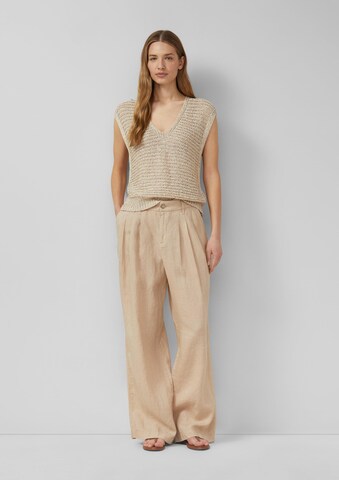 Wide Leg Pantalon à pince s.Oliver en beige