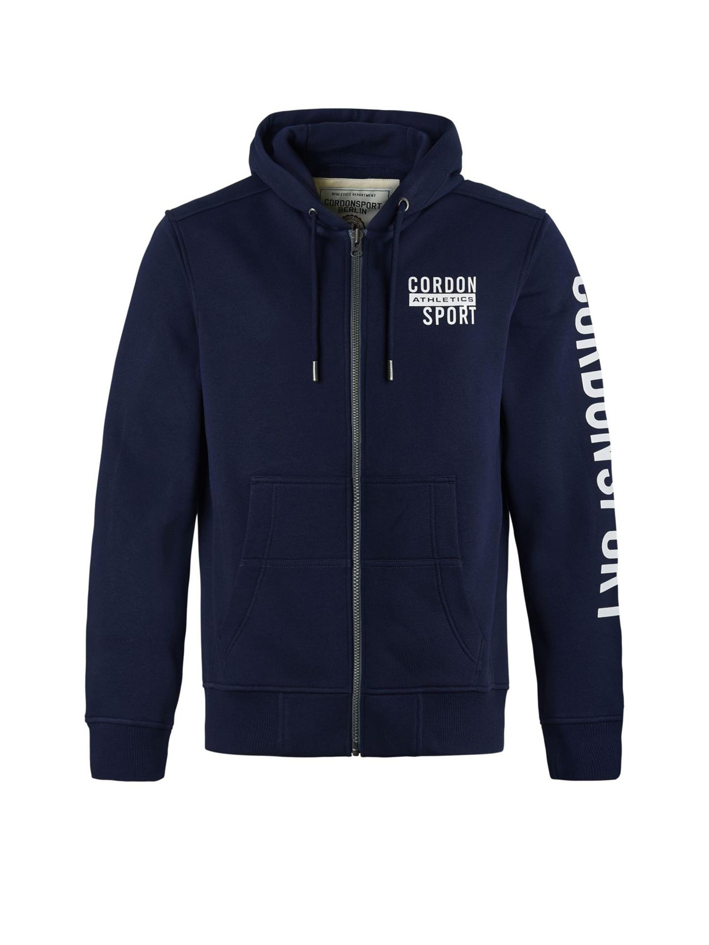 Cordon Sport Zip-Up Hoodie 'King' in Blue: front