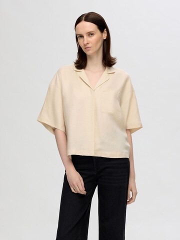 SELECTED Blouse 'Lyra' in Beige: voorkant