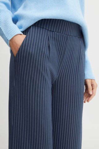 b.young Wide leg Bandplooibroek 'Rizetta' in Blauw
